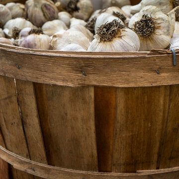 Garlic in basket