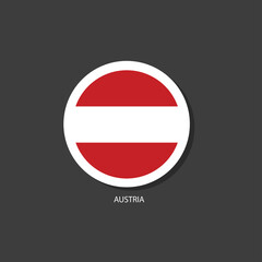 Austria flag Vector circle with flags.	
