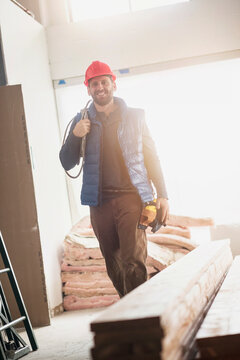 Smiling construction worker
