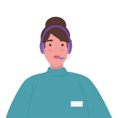 Woman operator with headphone design, Call center technical service online support service telemarketing and contact theme Vector illustration
