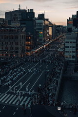 祇園祭りの夕焼け