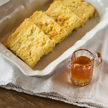 Cornbread and honey