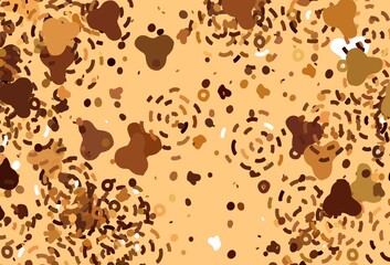 Light Orange vector template with chaotic shapes.