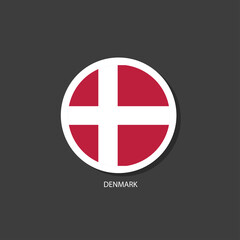 Obraz premium Denmark flag Vector circle with flags. 