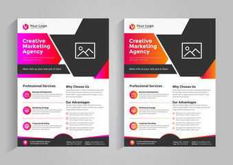 Corporate abstract colorful creative business flyer and brochure cover design template in A4 size.