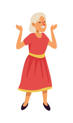 old woman talking active senior character