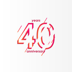 40 Years Anniversary Celebration Vector Template Design Illustration