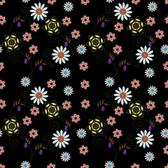 Ditsy Floral seamless pattern vector design
