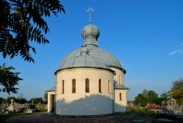 Fototapeta na wymiar ordained in 1997, the temple Orthodox chapel dedicated to the holy martyr of Paraskieva in the village of Rajsk in Podlasie, Poland