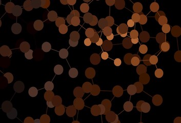 Dark Brown vector pattern with artificial intelligence network.