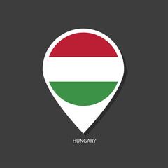 Hungary flag Vector marker with flags.	