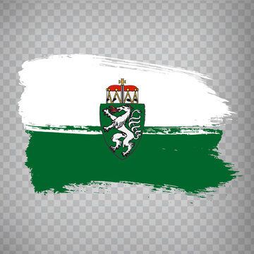 Flag of Styria brush strokes. Flag of Styria on transparent background for your web site design, app, UI. Austria. EPS10.