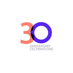 30 Years Anniversary Celebration Vector Template Design Illustration