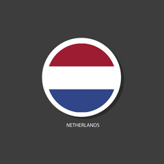 Netherlands flag Vector circle with flags.