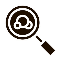 Magnifier Bacteria Microbe Vector Icon. Organic Germ Bacteria Cosmetic, Natural Component Pictogram. Eco-friendly, Cruelty-free Product, Molecular Analysis Contour Illustration