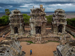 Phnom Bok Temple, Temple Before Rainy Come, Blue Sky Background Temple