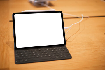 Mockup of tablet with keyboard