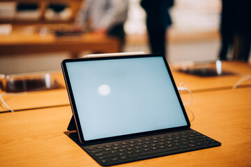 Mockup of tablet on table