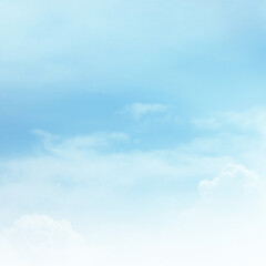 Blue sky with white cloud. The summer heaven is colorful clearing day Good weather and beautiful nature in the morning.