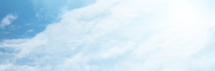 Blue sky with white cloud. The summer heaven is colorful clearing day Good weather and beautiful nature in the morning.