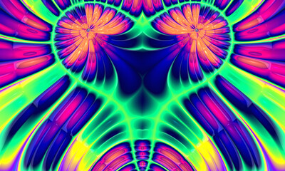 Beautiful abstract flower for art projects, cards, business, posters. 3D illustration, computer-generated fractal