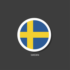 Sweden flag Vector circle with flags.	