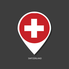 Switzerland flag Vector marker with flags.	
