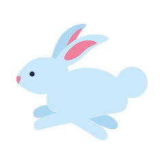 cute rabbit running animal farm icon