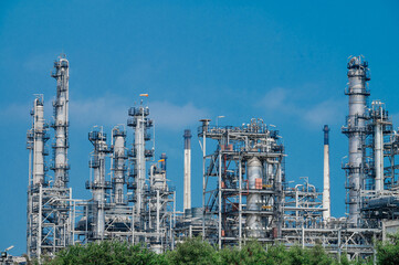 Industrial zone,The equipment of oil refining,Close-up of industrial pipelines of an oil-refinery plant,Detail of oil pipeline with valves in large oil refinery.