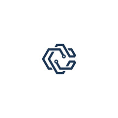 C logo Vector icon illustrations