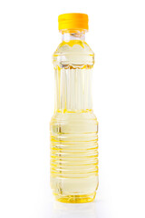 oil in plastic bottle isolated on white background