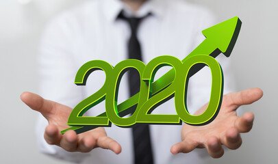 the 2020 business year up goals and success illustration