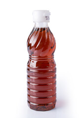 fish sauce in plastic bottle on white background