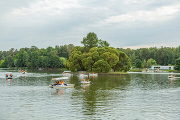 Tsaritsyno city public park for recreation, sports and recovery. Moscow, Russia