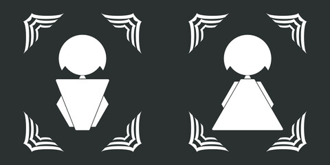 Man and women icon-enter.Vector illustration.