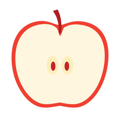 半分にカットされた赤いリンゴ