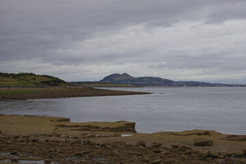 Coastline along Firth of Forth with Edinburgh in background '