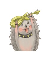 The Hedgehog with a guitar, rock style