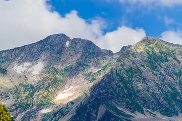 Fototapeta premium View from high mountain. clouds in the sky