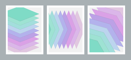 Set of Creative Minimalist Geometric Wallpaper Illustrations