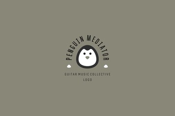 Template logo design for guitar shop, musical collective, record studio - obrazy, fototapety, plakaty