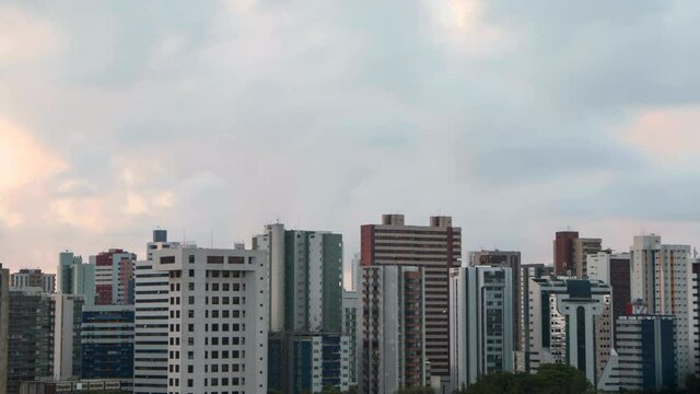 Recife / Pernambuco / Brazil. September, 14, 2020. Time lapse film of the skyline of downtown Recife.