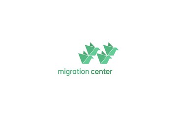 Template logo design for migration center - obrazy, fototapety, plakaty
