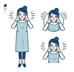 simple apron woman_Calling-out-loud