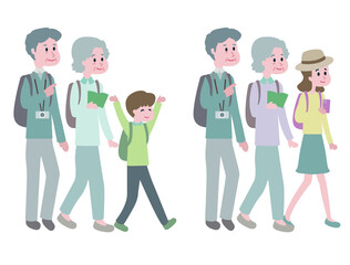 Fototapeta premium Illustration of a person enjoying a family trip