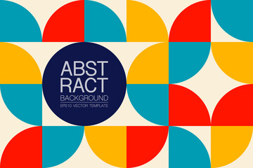 Obraz premium Abstract vector geometric pattern, background design in Bauhaus style, for web design, business card, invitation, poster, cover.