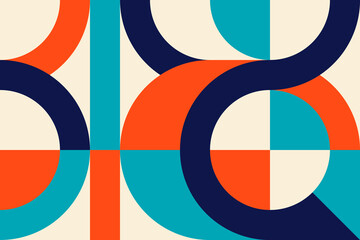 Abstract vector geometric pattern, background design in Bauhaus style, for web design, business card, invitation, poster, cover.