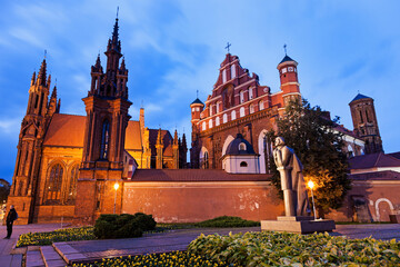 St. Ann and St. Bernardine Churches against evening sky
