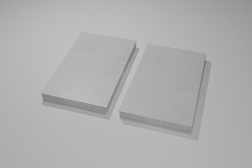 Photo of business cards stack. Template for branding identity. Isolated with clipping path.