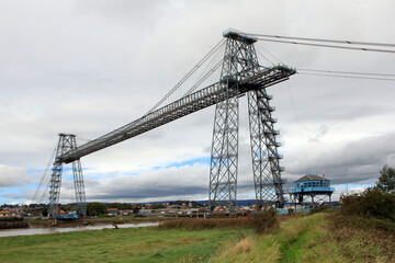 The Newport Transporter Bridge which crosses the River Usk in South Wales. It is one of fewer than...